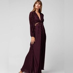 WHBM Petite Long Sleeve Chain Cutout Maxi Dress Size 8p